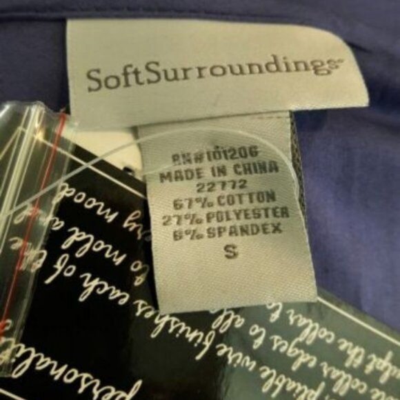 New Soft Surroundings top Dress shirt blouse Small Wire Collar button do… - Picture 3 of 6